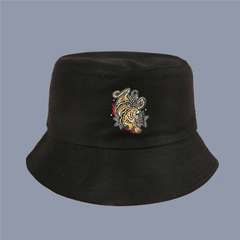 

2021 new style fashion joker tiger pattern Bucket Hat Fisherman Hat outdoor travel hat Sun Cap Hats for Men and Women 172
