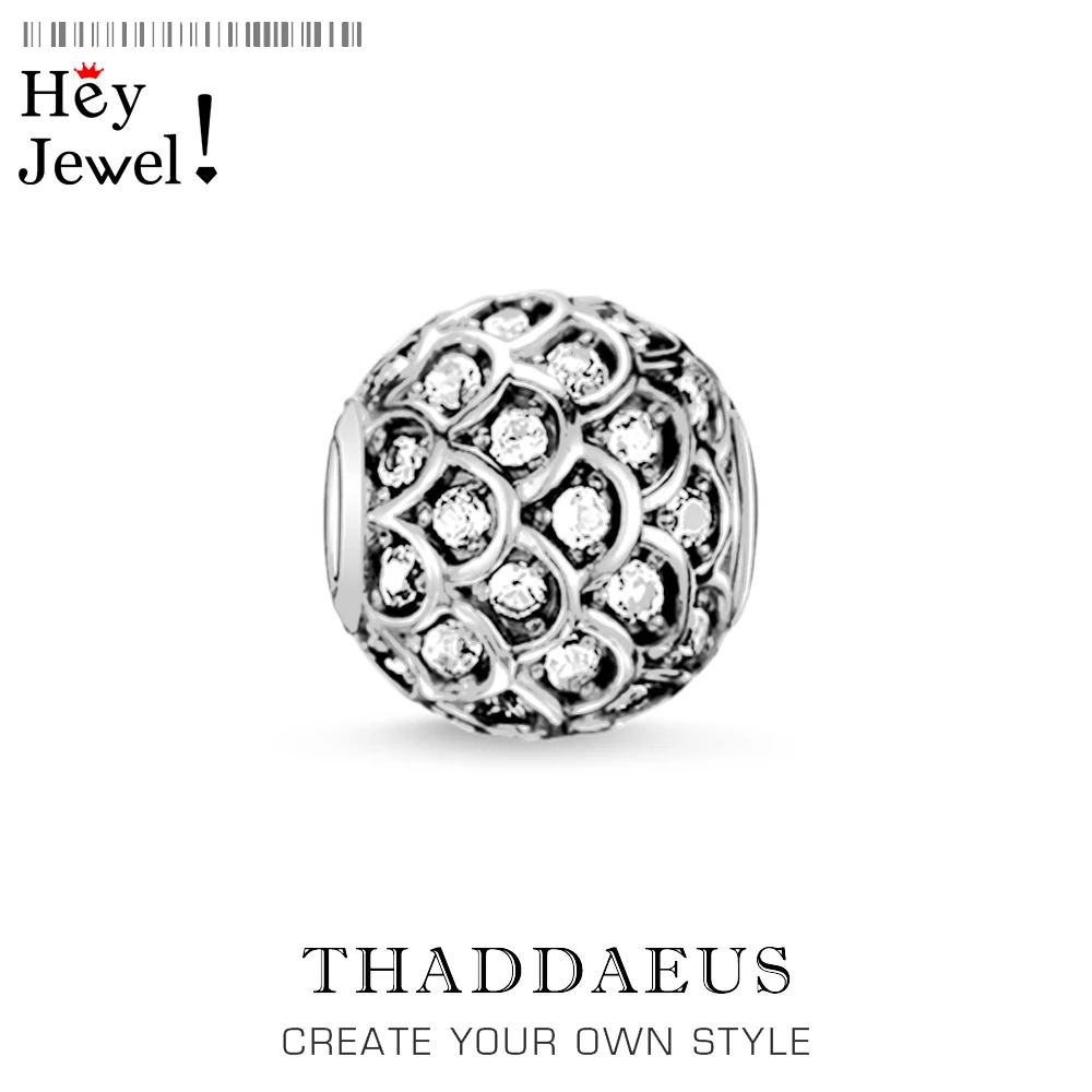 Бусины белый CZ рыбы 2019 новый 925 Стерлингового Серебра Талисманы подходит браслет