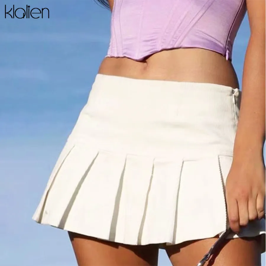Женские Классические плиссированные мини юбки kalien белые вечерние Клубные с
