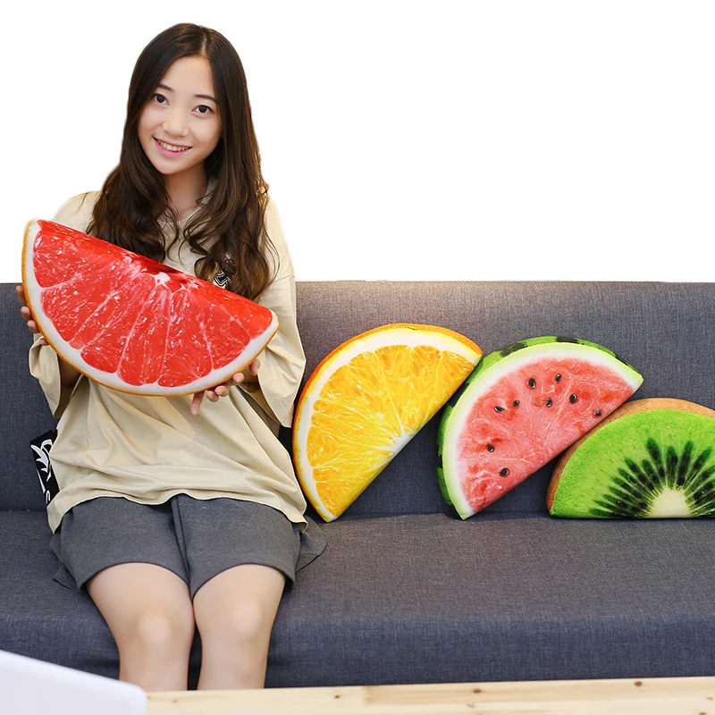 Creative simulation fruits sponge stuffed watermelon kiwi cushion summer plush food for kids | Игрушки и хобби