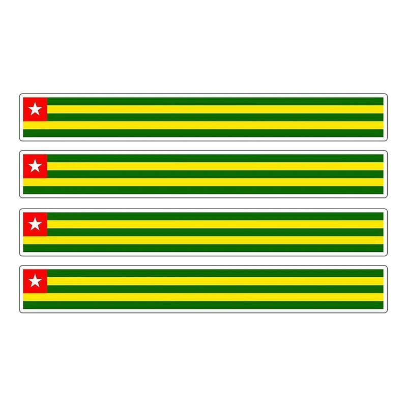 

4pcs Patriotic Stickers Flag Stripes Vinyl KK PVC 13cm X 1.7cm Car Window Motorcycle Decoration Tuning Togo Car Stickers