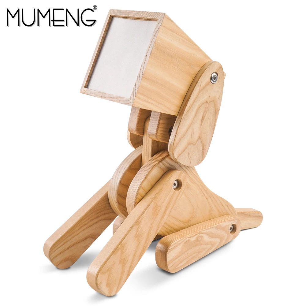 Креативная настольная лампа MUMENG из твердой древесины многоугольный