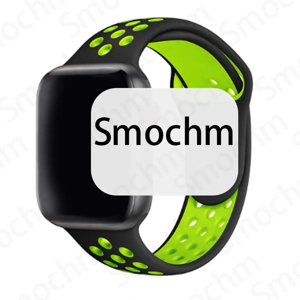 Smochm IWO 8 Plus DIY новые умные часы Bluetooth 1:1 Series 4 Беспроводное зарядное устройство MTK2502 обновлено для Apple Watch iPhone Android - Цвет: Black BlackGreen