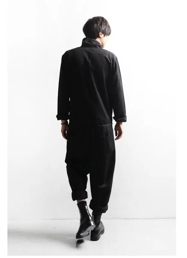 Мужские модные новые комбинезоны Подиумные модели свободные цельные брюки на