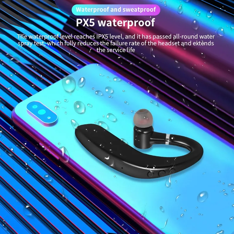 

S109 Ear Hook Bluetooth Headset TWS BT5.1 Waterproof Double Noise Reduction Headphone Business Car Sports Earphone (Single)