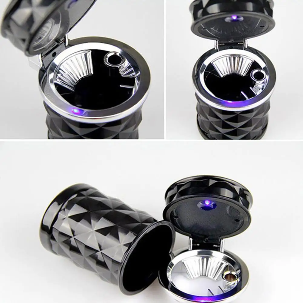 

Portable LED Light Car Ashtray Universal Cigarette Cylinder Holder Car Accessories