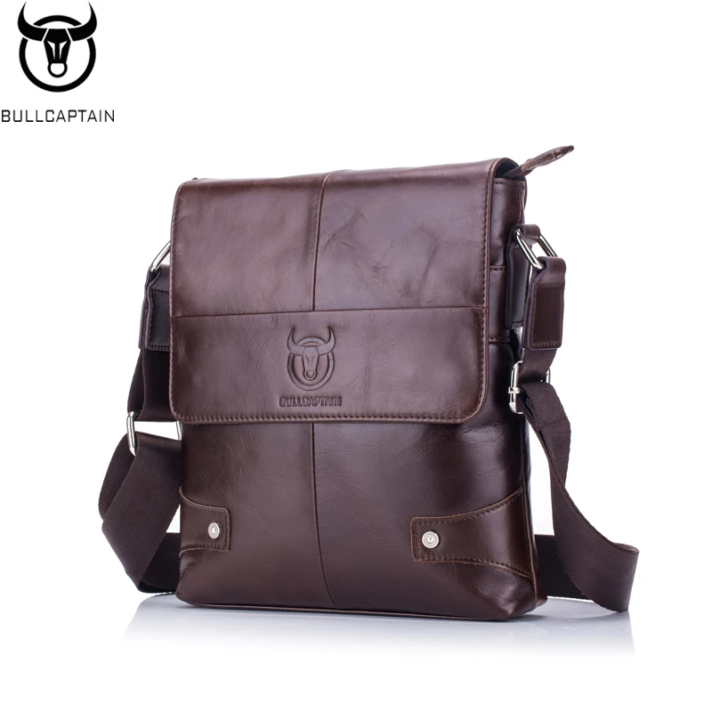 BULLCAPTAIN Men's Baotou Layer Cowhide Chest Nag New Leather Men's Shoulder Messenger multifunctional Shoulder Bag