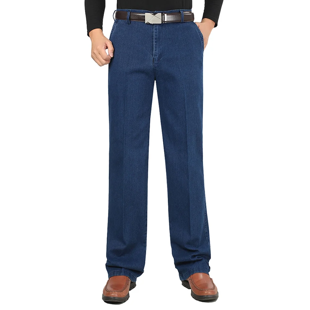 Новинка 2019, эластичные облегающие мужские джинсы, дизайнерские высококачественные классические джинсовые брюки, летние мешковатые джинсы,...