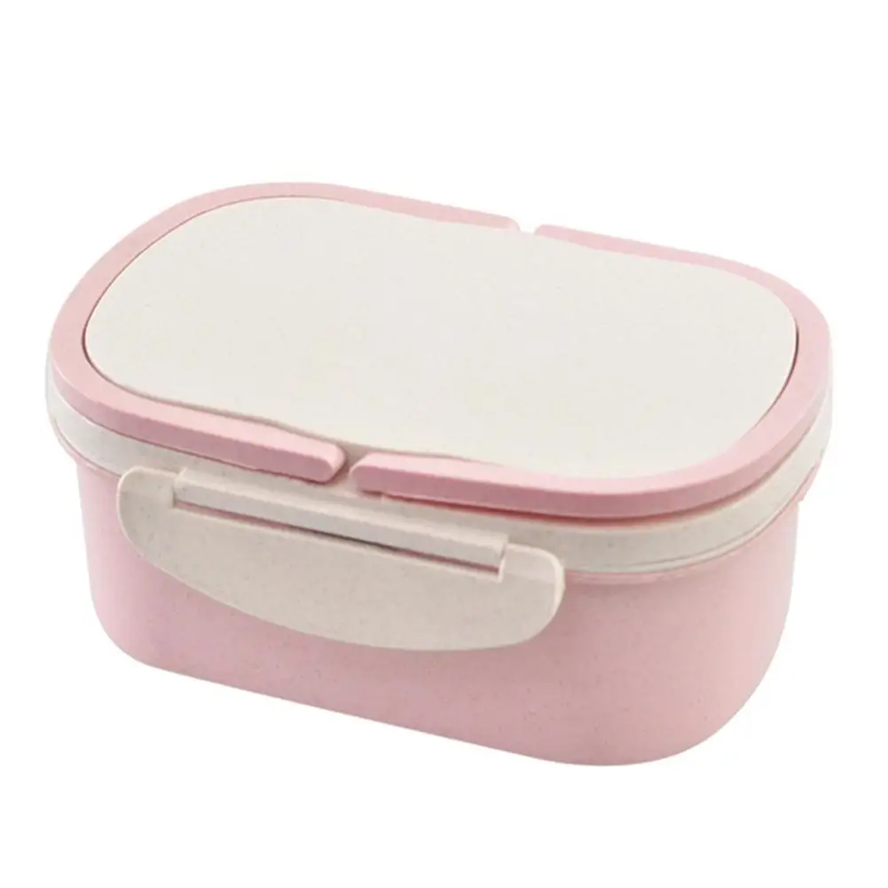 

Double-layer Wheat Stalk Lunch Box Portable Cartoon Bento Eco-friendly Container Storage Office Insulated Box Organizer Foo D3K5