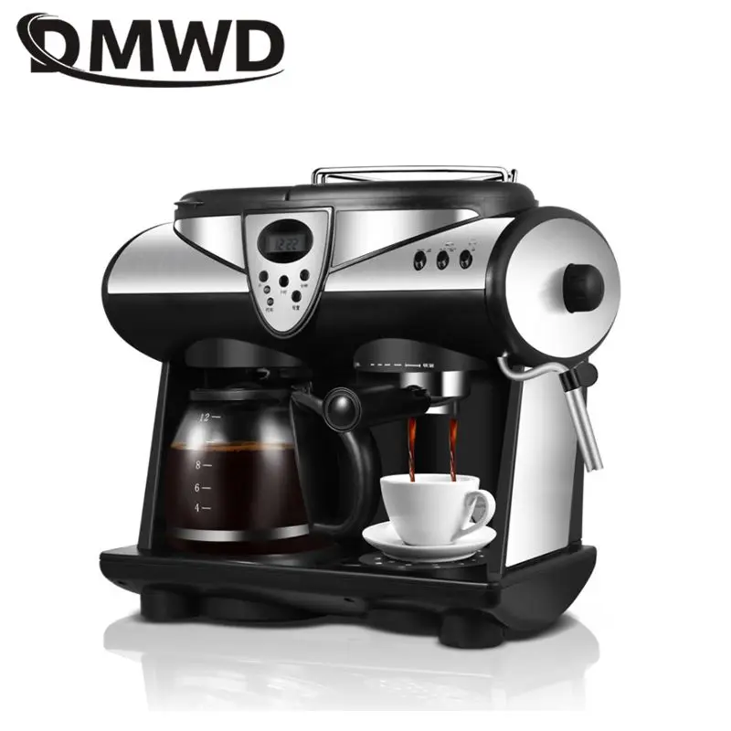 DMWD 1.5L кофемашина автоматическая кофеварка офиса Expresso Кофе машина американская