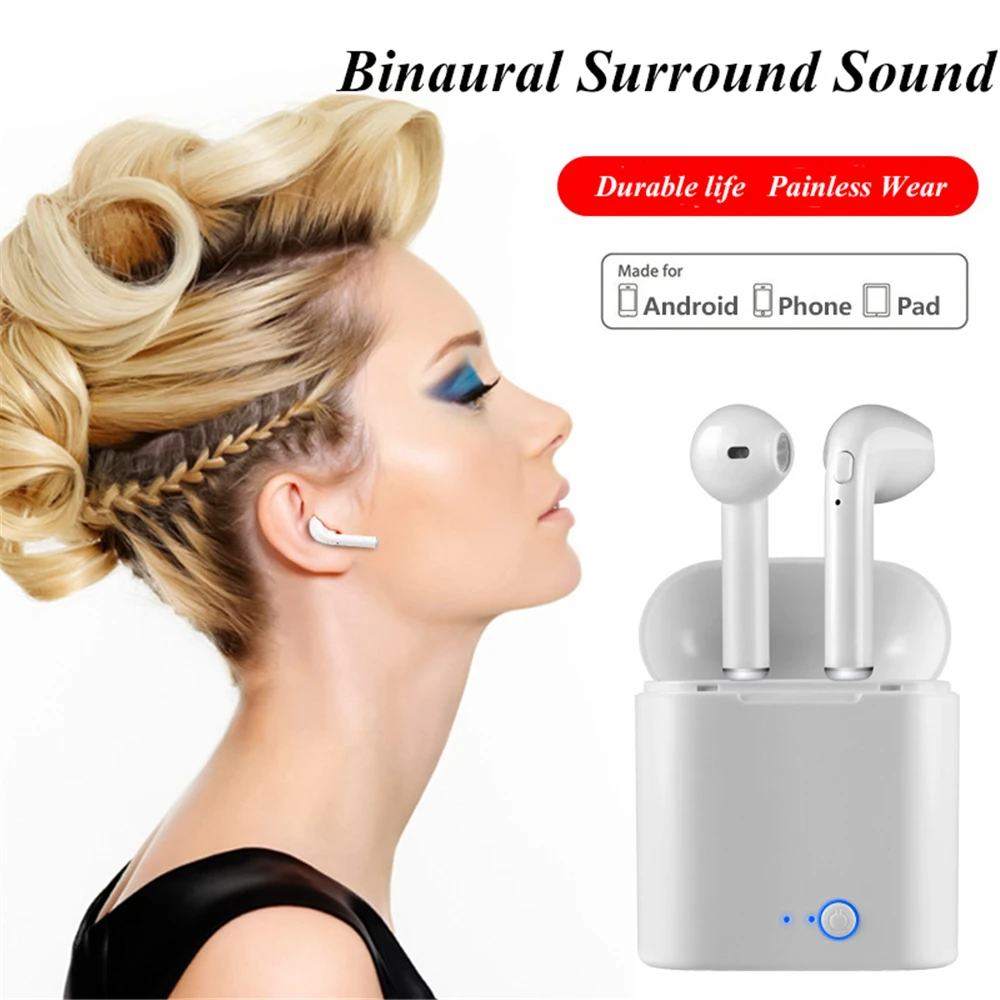 I7s Tws беспроводные наушники Bluetooth 5 0 с микрофоном зарядная коробка Спортивная