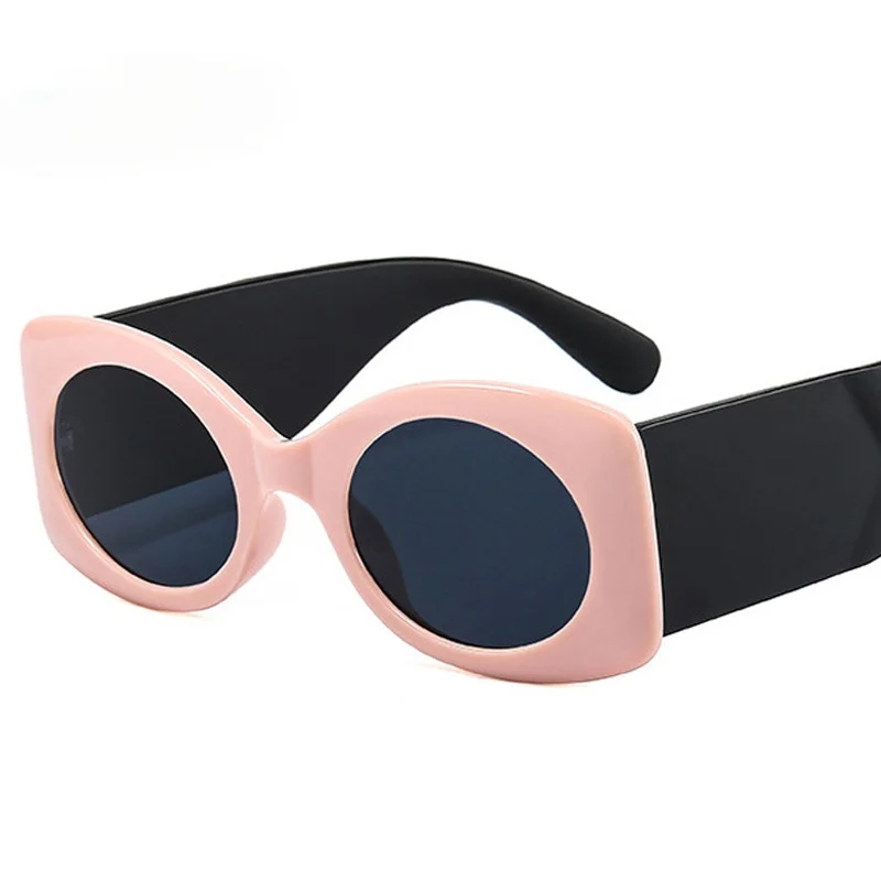 

Модные Красочные квадратные женские солнцезащитные очки, винтажные дизайнерские овальные линзы, мужские широкие солнцезащитные очки с защ...