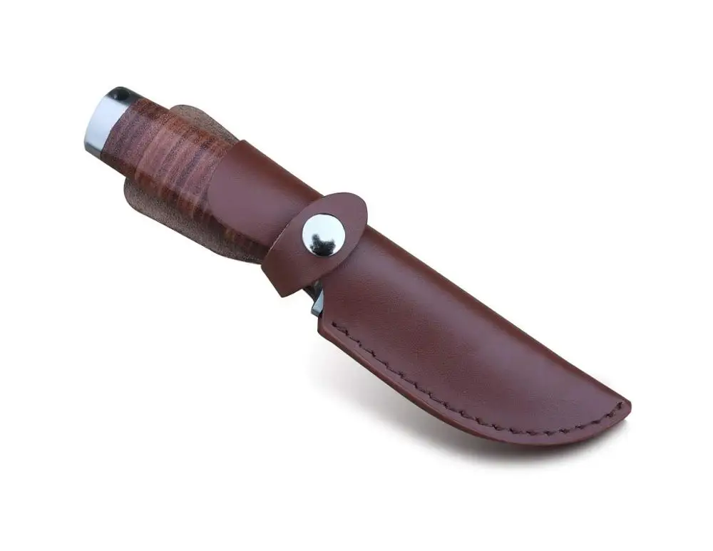 

Forged Hunting Knife Fixed Blade Leather Handle - Full Tang outdoor Camping Knife - Fold Forged Spring Steel 58HRC