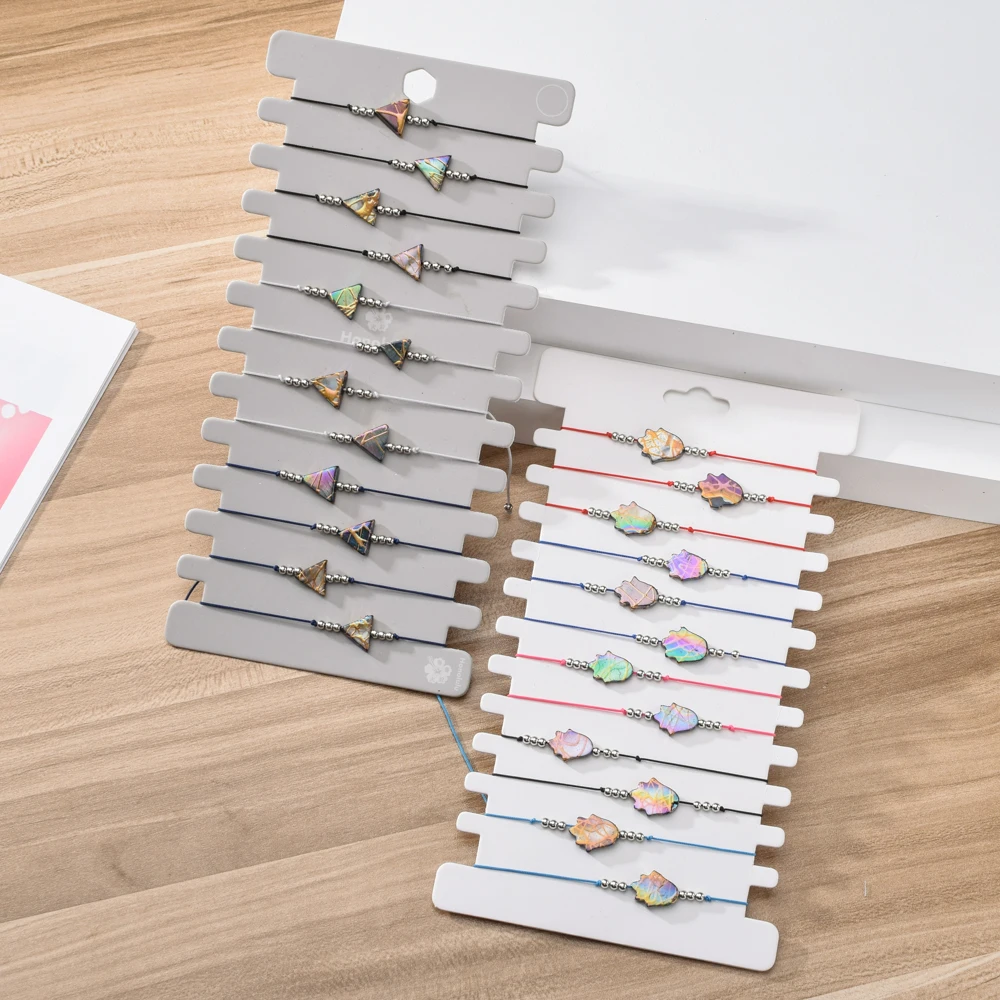 12 шт./компл. модные геометрические браслеты цепочки из гематита и камня женские с