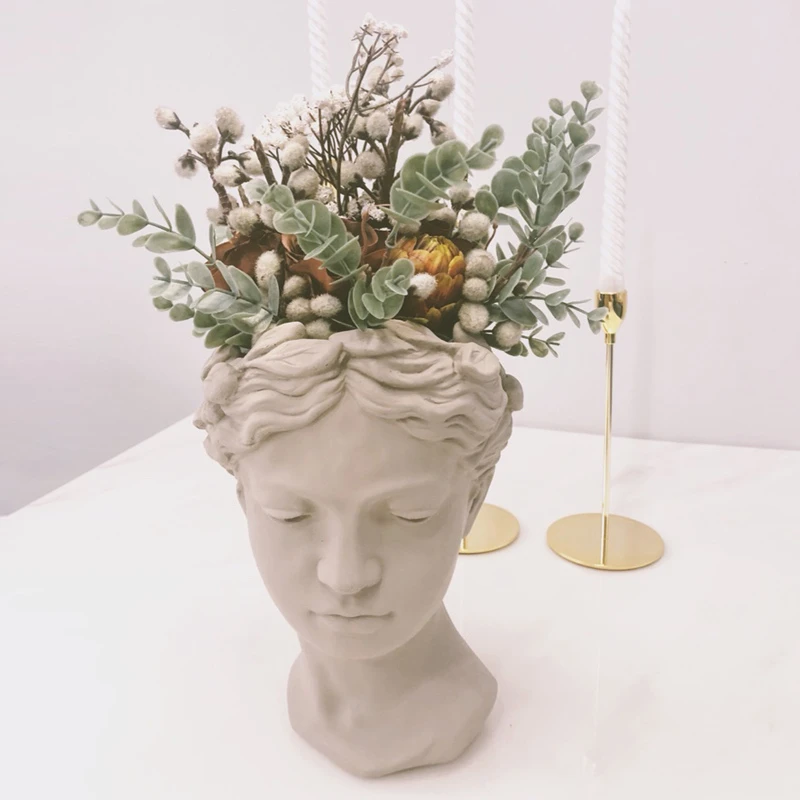 Muse художественный портрет богини подарок на новоселье бетонный цветочный горшок