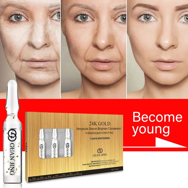 

24K Gold Anti-Aging Ampoule Serum Whitening Moisturizer Face Care Reduce Fine Lines Firming Nourishing Brighten Korean Cosmetics