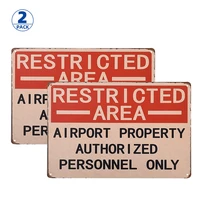 dl 2 pack warning restricted area personnel only vintage look reproduction metal yard sign