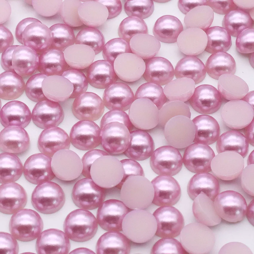 

Light Purple Half Round Imitation Pearl Beads 3-12MM In Bulk Resin Flatback Loose For Diy Crafts Decoration Clothing Material