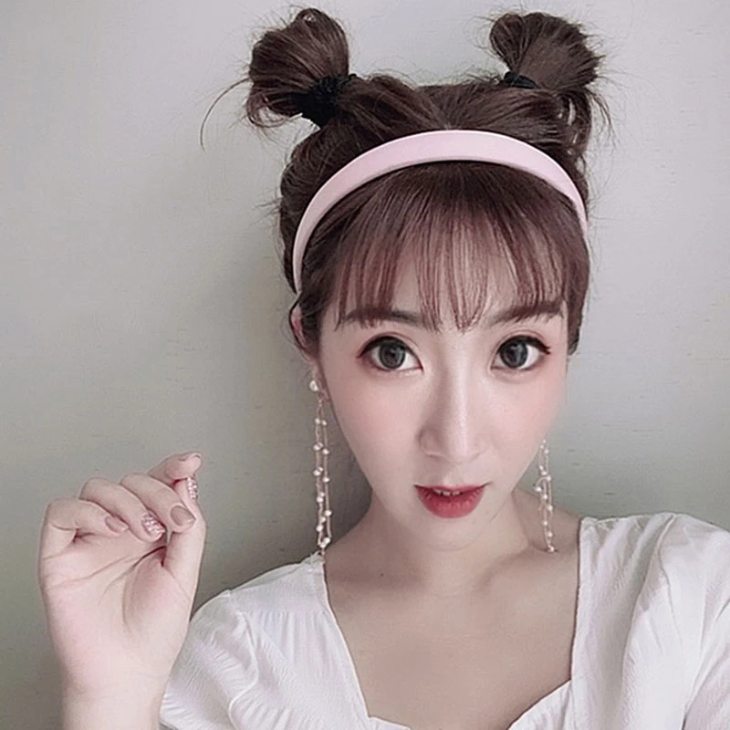 Женский корейский однотонный обруч для волос ярких цветов простая губка повязка