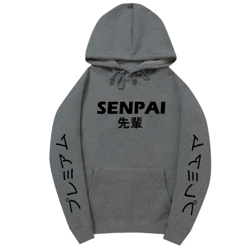 Dark gray MS432 Модная японская уличная одежда SENPAI, толстовка с капюшоном, несколько цветов, мужские и женские толстовки, пуловер, sudadera hombre - Цвет: Dark gray MS432