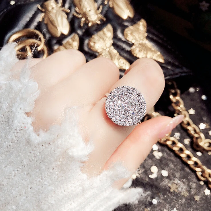 RAKOL большие круглые микро AAA кубический циркон Роскошные Bling обручальные Модные