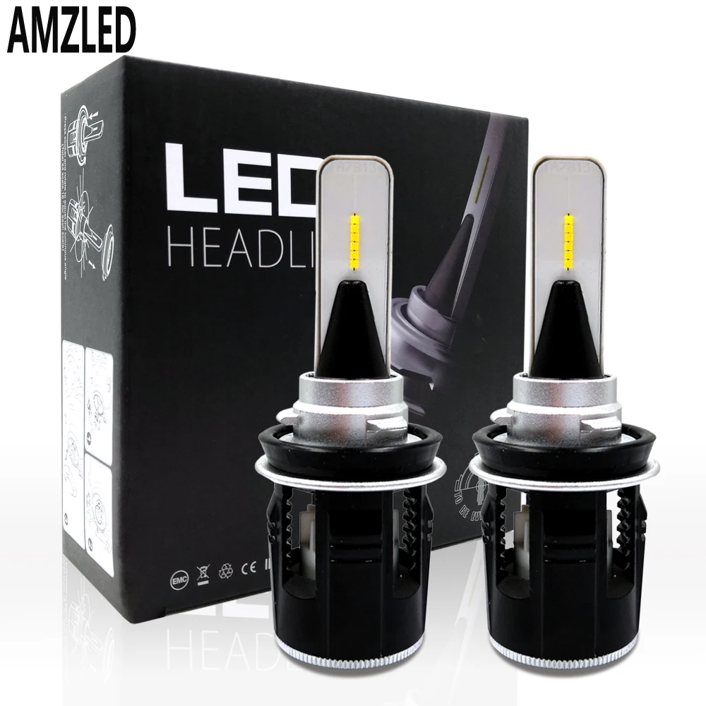 AMZLED рабочий свет B6 светодиодные фары H1 H4 H3H8 H9 H11 9005 9006 9012 48 Вт 7200LM CSP Y11 чипы белый 6000K