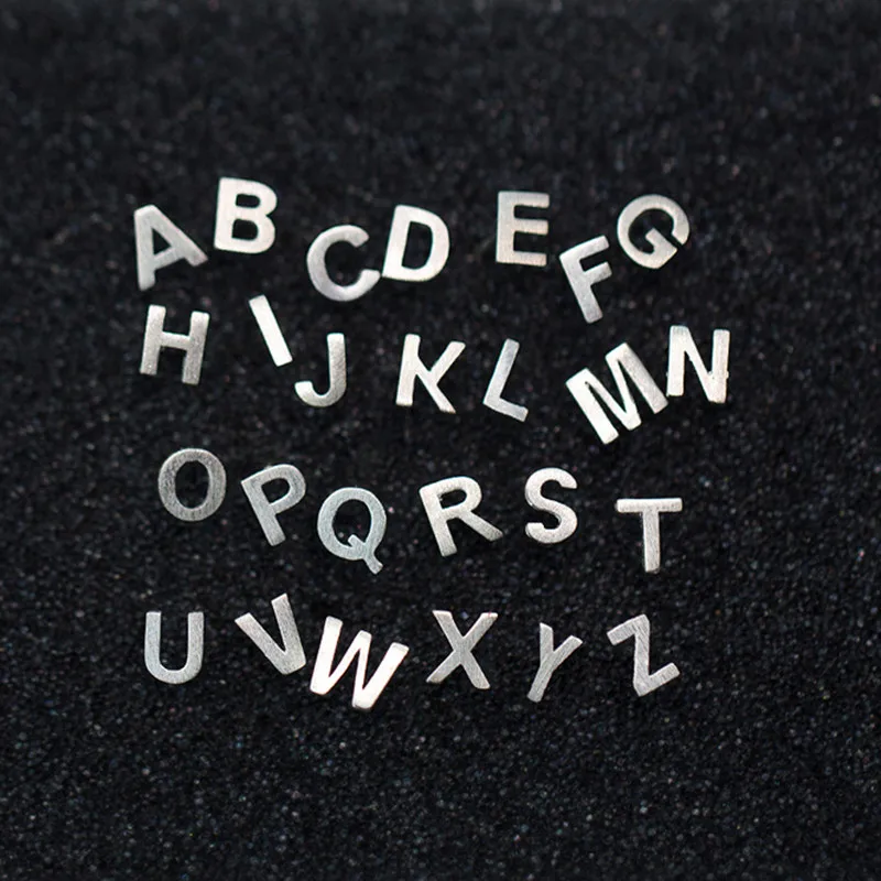 

INZATT Real 925 Sterling Silver Minimalist 26 Letter Stud Earrings For Fashion Women Party Fine Jewelry Cute Accessories Gift