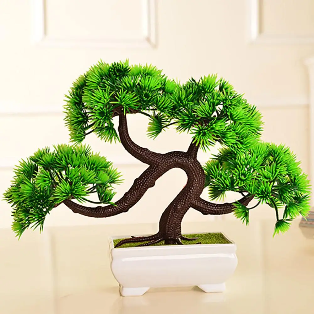 

Небольшие сосновые комнатные искусственное растение бонсай Зеленый Бонсай-сосна моделирование сосна горшок для оформления Дома Офиса нас...