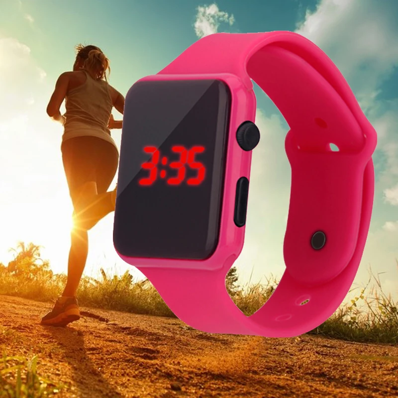 Женские электронные часы модные спортивные повседневные со светодиодной