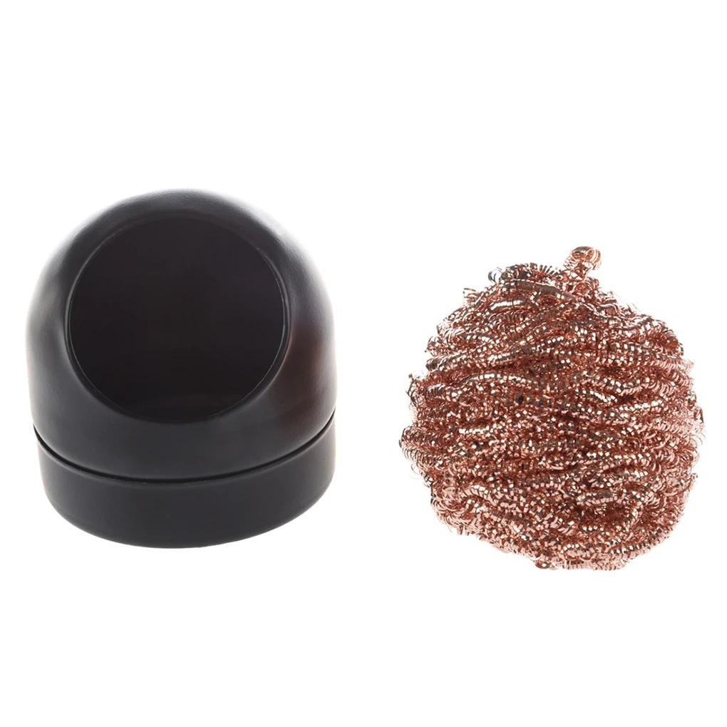 

Soldering Iron Tip Cleanning Metal Wire Ball Nozzle Cleaner Sponge Ball Black Storage Holder