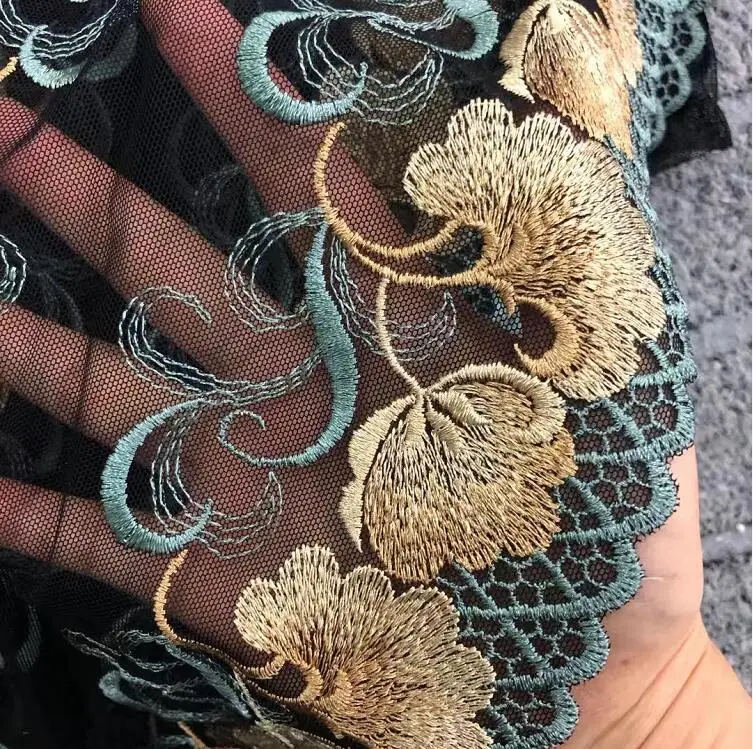 2 ярдов 2019 Бесплатная доставка Лидер продаж вышивка разных цветов: зелёный хаки