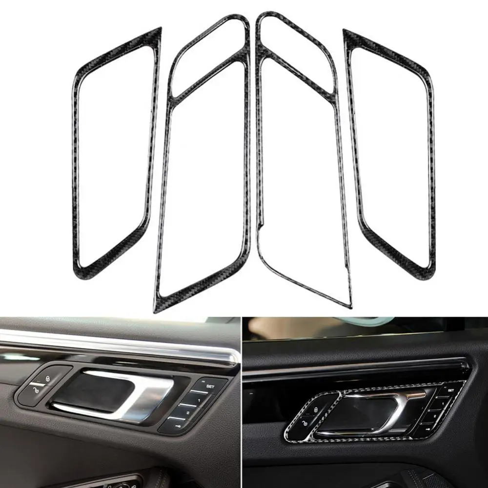 

4Pcs Carbon Fiber Car Door Bowl Handle Decoration Stickers Car Accessories
