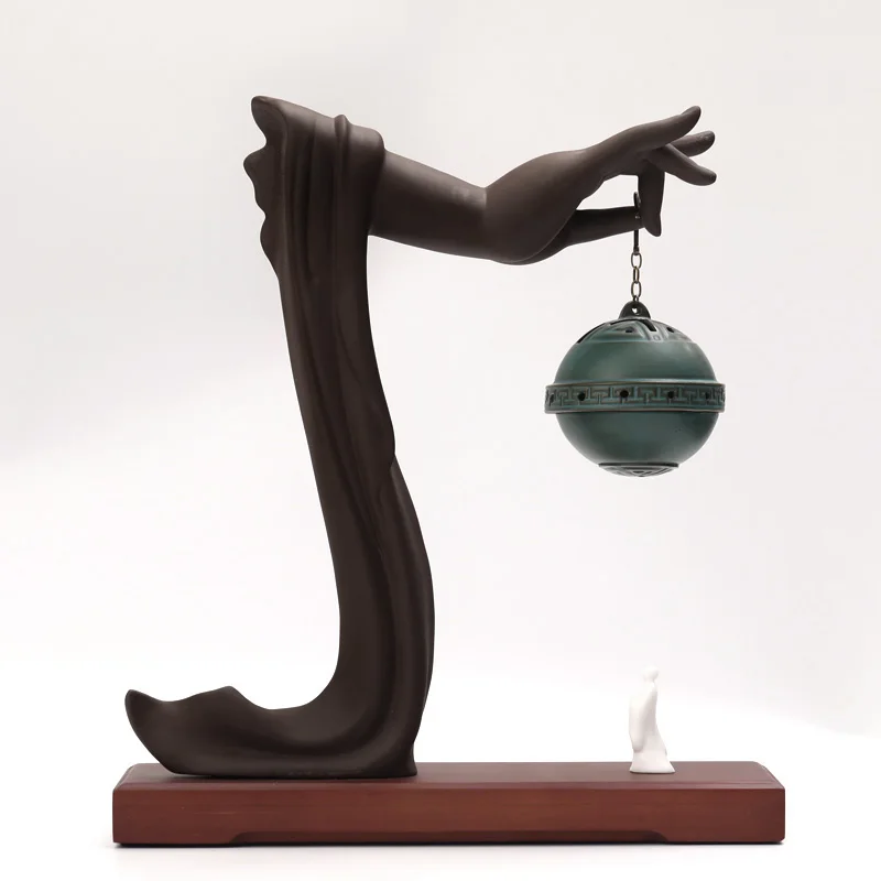 

High Quality Ceramics Incense Burner Waterfall Indoor Incense Burner Ball Creative Domestic Encensoir Home Decoration EJ50IB