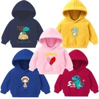 baby cartoon sweater childrens hooded outdoor sweatshirt girls autumn and winter tops boys cute dinosaur car clothing