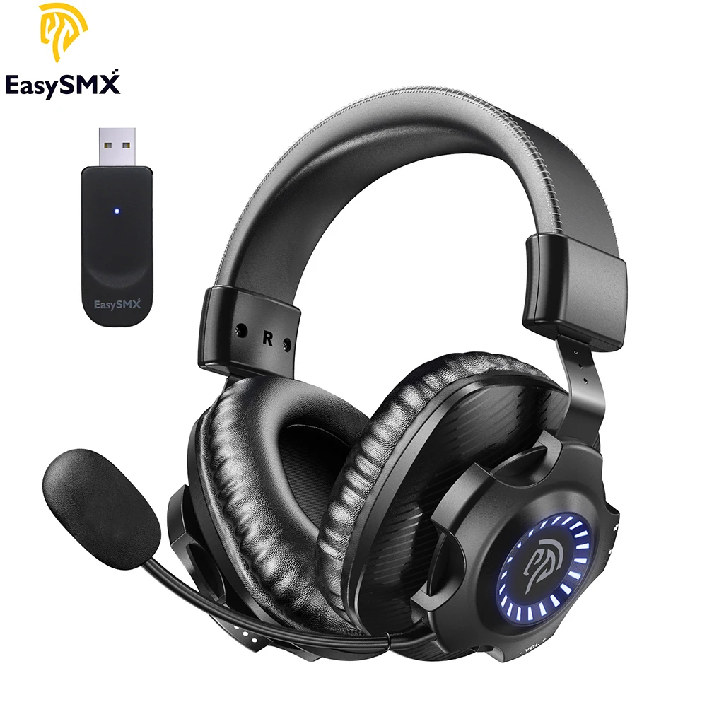 Беспроводные наушники EasySMX V07W игровая гарнитура с микрофоном виртуальная 7 1 RGB