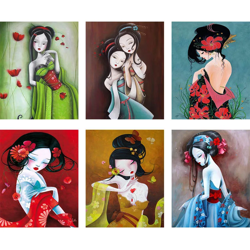 

New DIY Diamond Painting Cross Stitch Cartoon Girl Woman Diamond Mosaic Handcraft Hobby Full Square Drill Decor