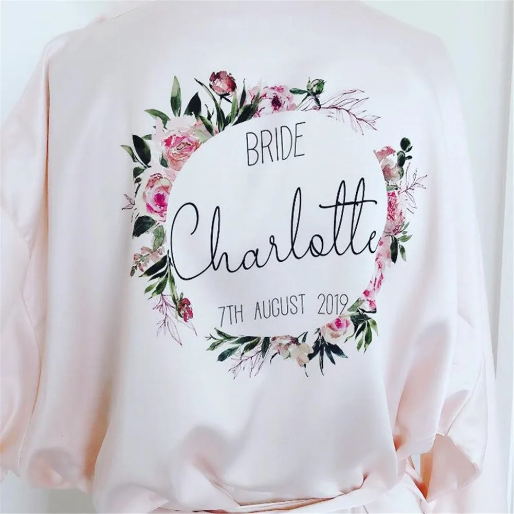 Кружевное атласное свадебное платье с цветочным венком шелковое кимоно для