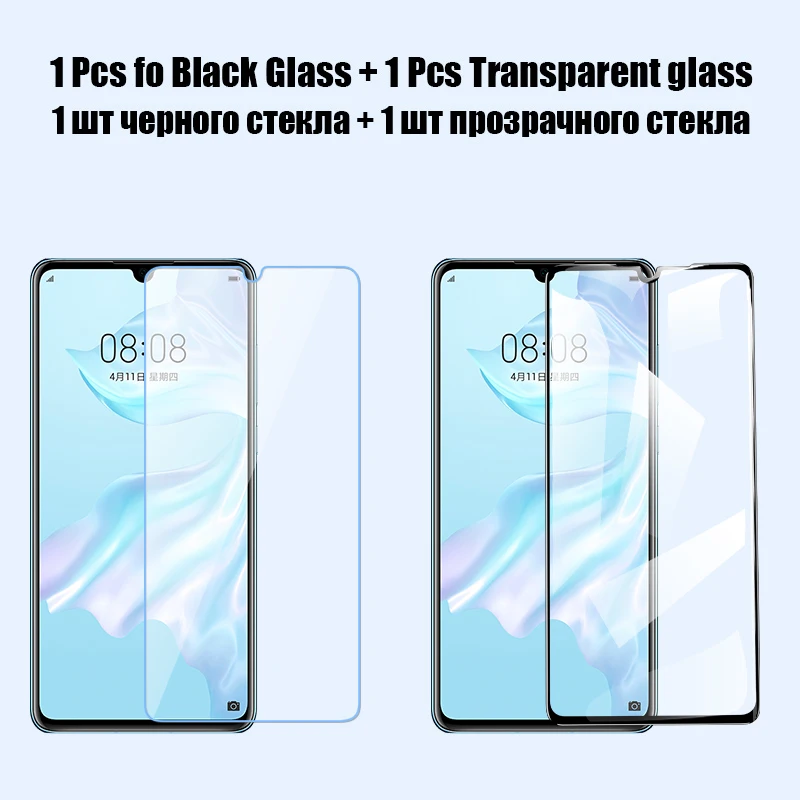 1black 1Transparent 2 в 1 Гидрогелевая пленка и закаленное стекло для huawei p30 p20 lite p smart Защита экрана для huawei mate 20 30 p30 pro стекло - Цвет: 1black 1Transparent