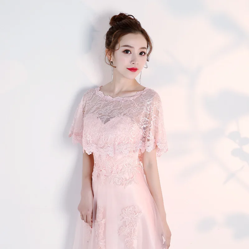 Pink Красное кружевное болеро для свадьбы, Болеро для женщин, свадебное болеро, накидка для платья, черное бордовое серое белое болеро, свадебная шаль, вечеринка, выпускной вечер - Цвет: Pink