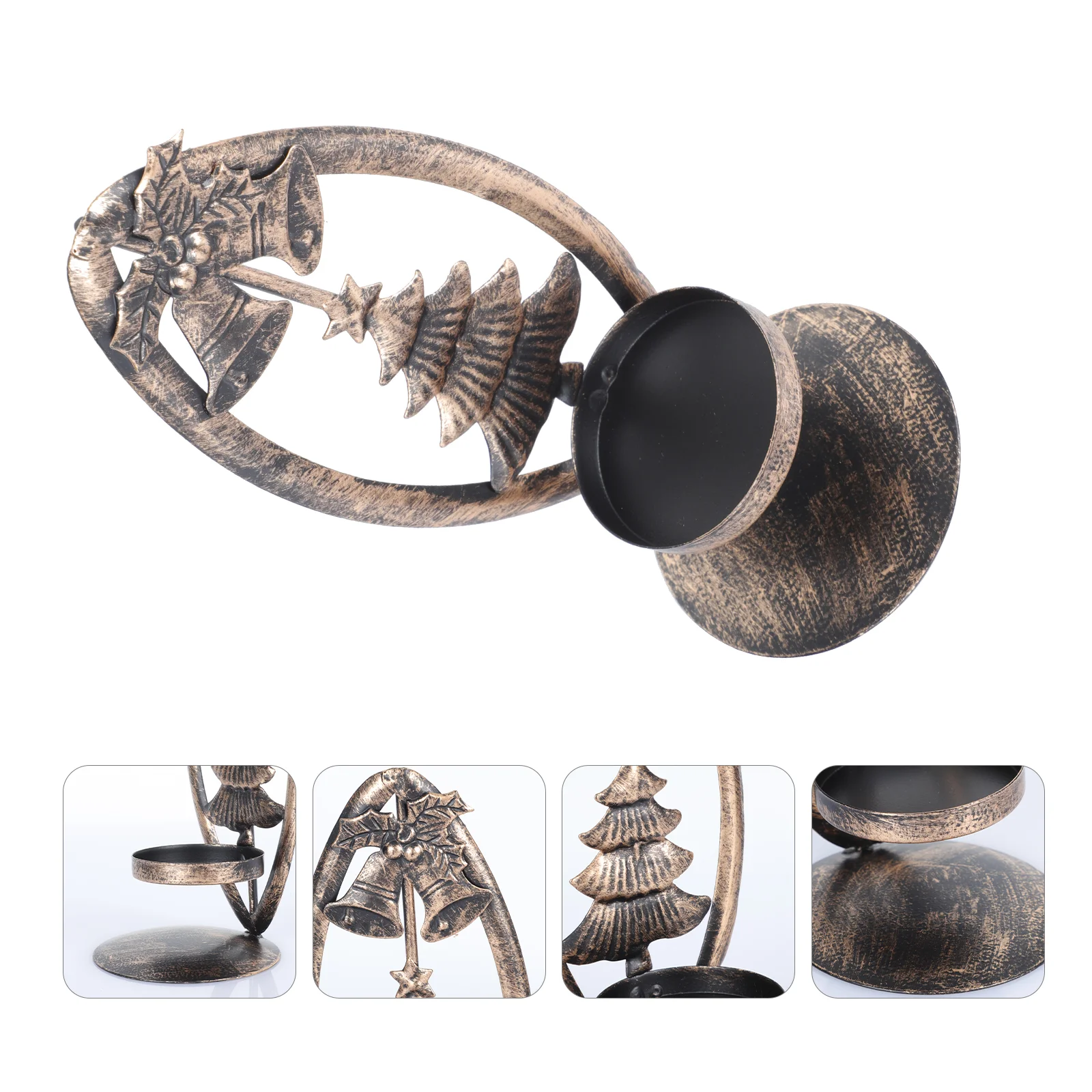 

1Pc Wrought Iron Candlestick Creative Candle Holder Ornament Photography Prop