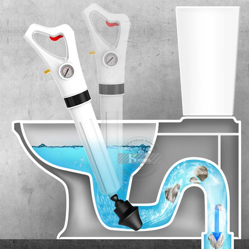 Konco Toilet Dredger Air Power Drain Blaster Мощный Ручной плунжерный трубопровод для туалета