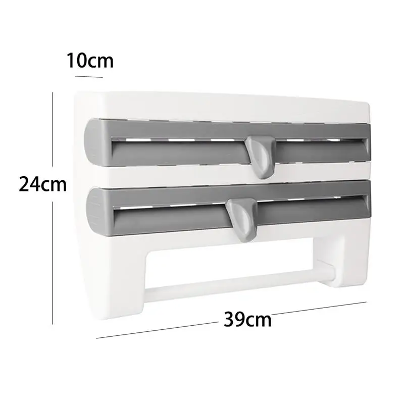 

Wall Mounted Paper Towel Rack Tissue Film Preservative Holder Wrap Tin Foil Dispenser Storage Organizer For Kitchen Accessories