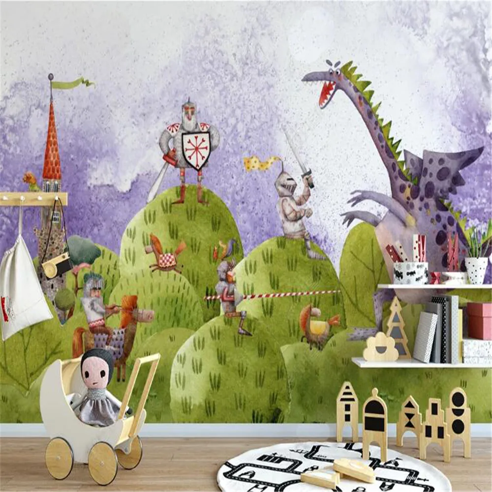 

MIlofi custom 3D printing wallpaper mural Nordic minimalist cartoon castle knight children's room background wall