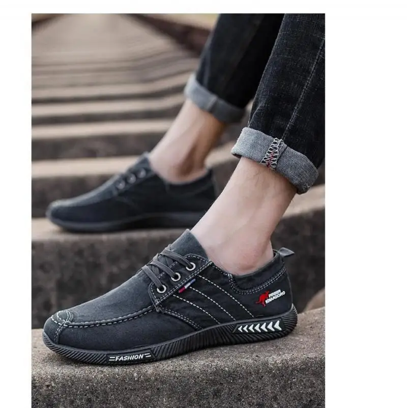 

Men shoes 2020 spring men canvas shoes flat casual shoes lace up comfortable breathable shoes man flats size 39 - 44