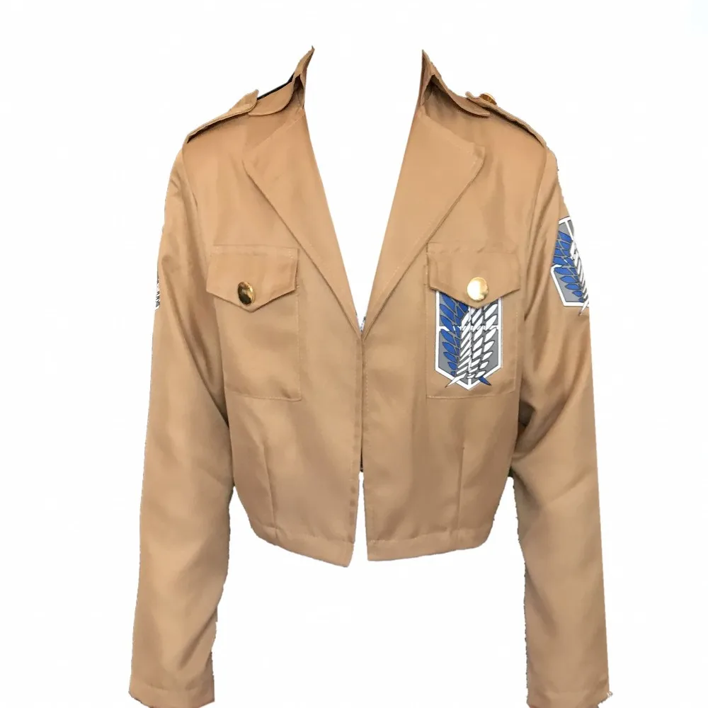 

Anime Attack on Titan Cosplay Mikasa Armin Eren Levi Costume Short Jacket Coat Any Size High Quality Leather Jacket