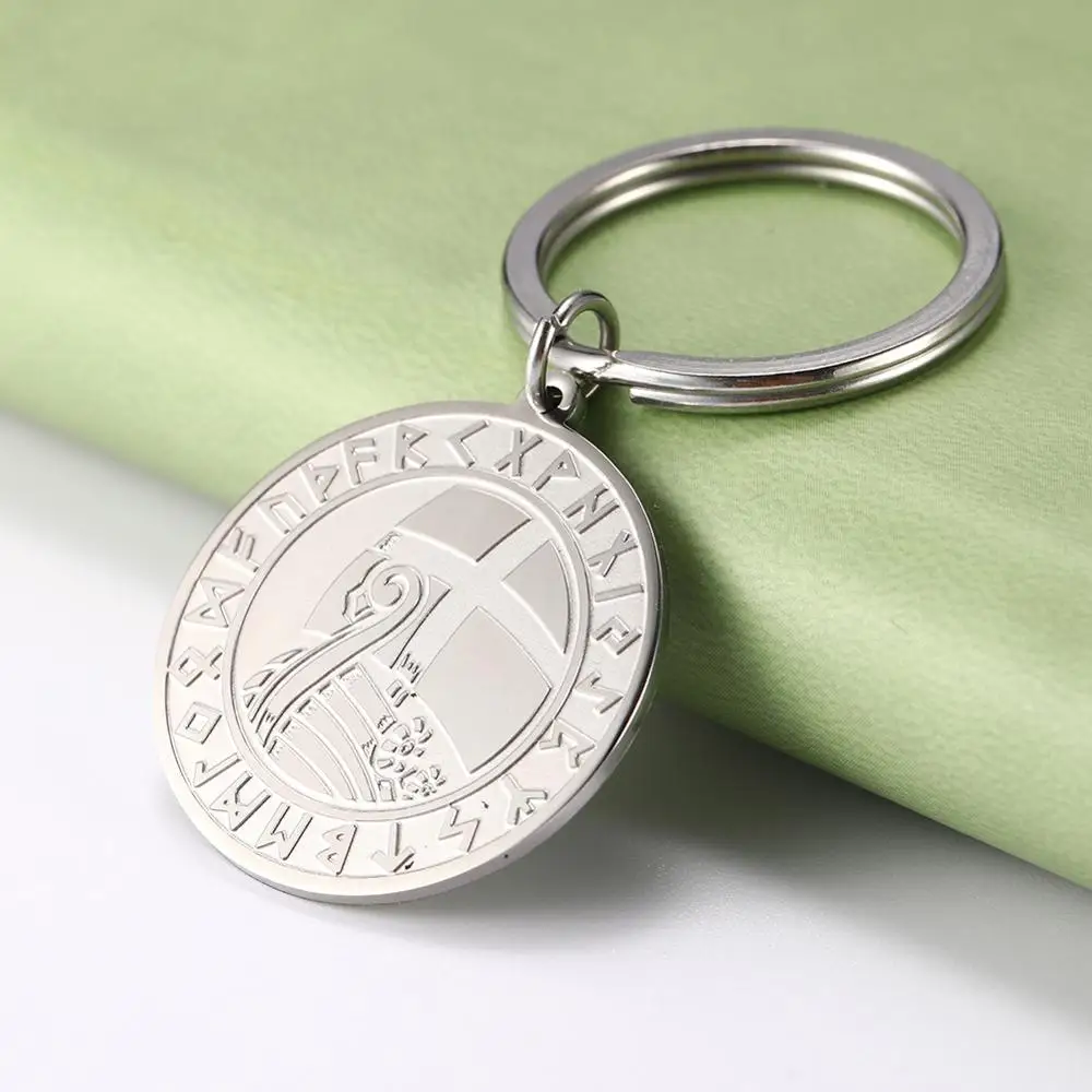 Teamer Pirate Boat Pendant Key Chains Supernatural Crusades Viking Norse Runes Stainless Steel Ring Holder Keychain Gift | Украшения и