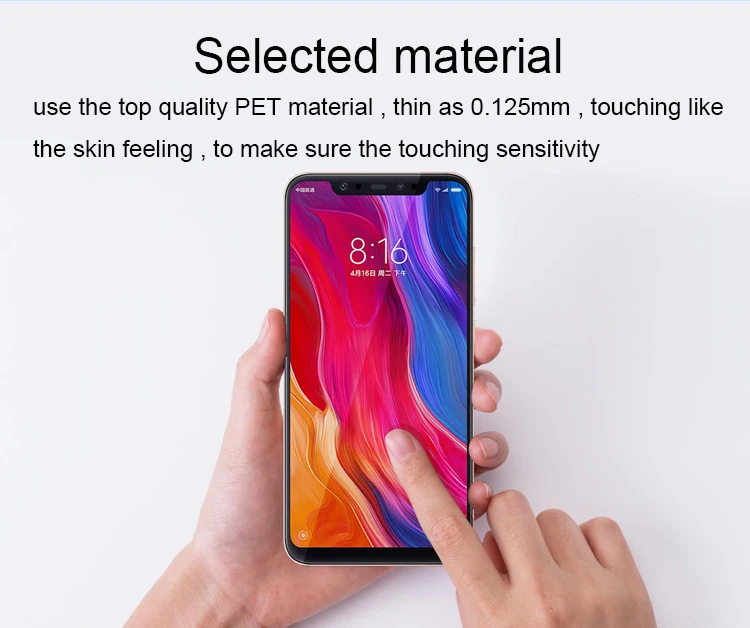 Оригинальная защитная пленка для экрана Xiaomi Mi 8 материал из ПЭТ изгиб качества MI SE