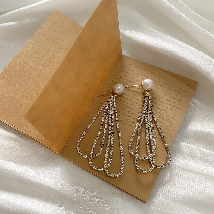 

AAAA Micro Pave Zircon Big Long Drop Earrings For Women Personality Party Jewelry Earings Wholesale