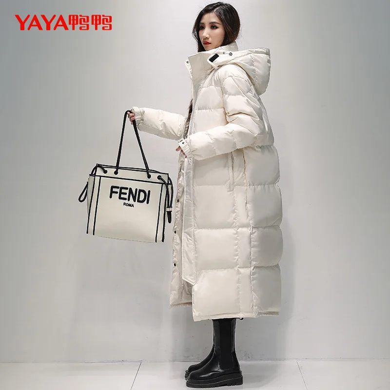 Couple's Men's and Women's Same Style down Jacket Winter New Long over the Knee Lengthen and Thicken Super Long