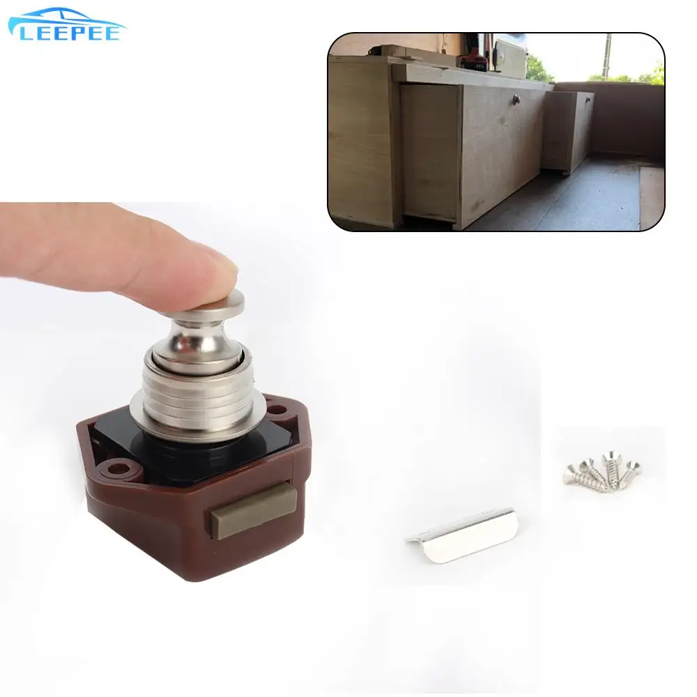 

Mini Camper Car Push Lock RV Caravan Boat Drawer Latch Button Locks Diameter 20mm For Furniture Hardware